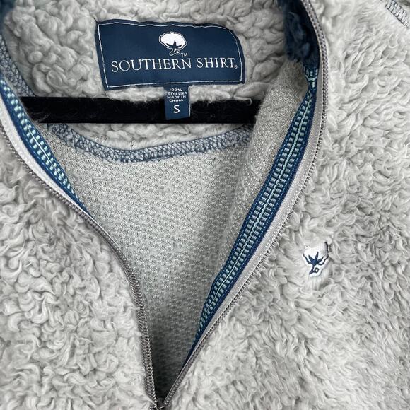 Southern Shirt Quarter Zip Sherpa Pullover Gray Womens Small - Picture 4 of 4